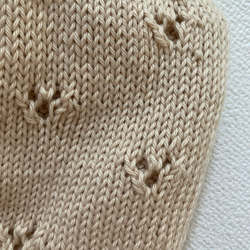 手編み　ハート模様のコットン帽子 6枚目の画像