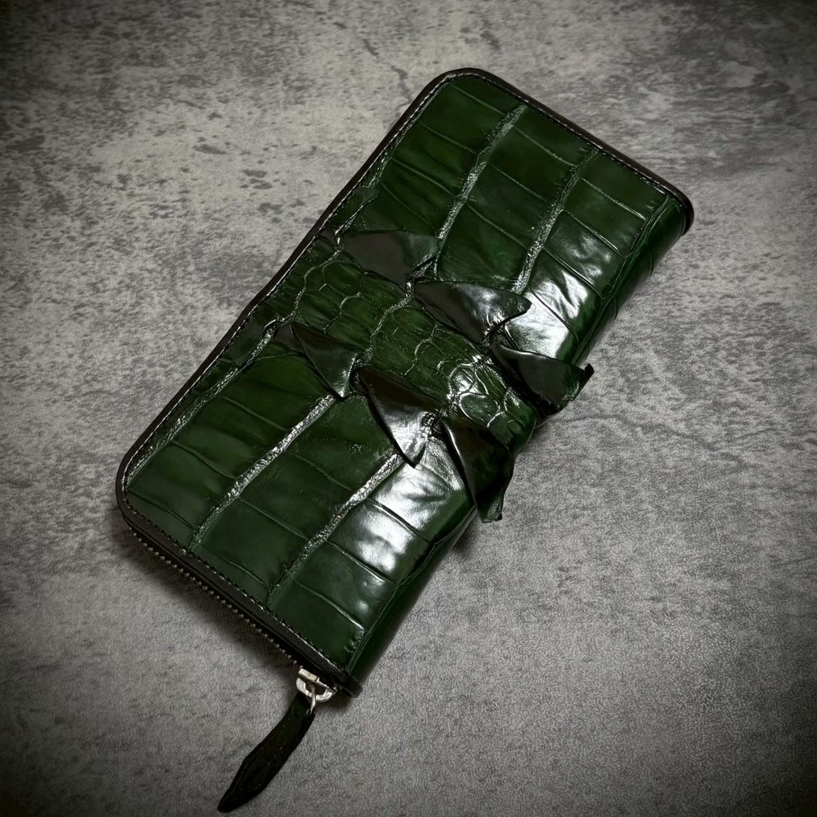 クロコダイル × パイソン 長財布 ホーンバッグ テール メンズ財布 レディス財布 シャイニング加工 一枚革 カード１５ 38,935円