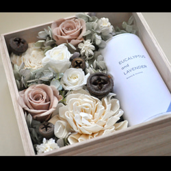 香る線香とお花のギフト　桐のフラワーボックス 6枚目の画像