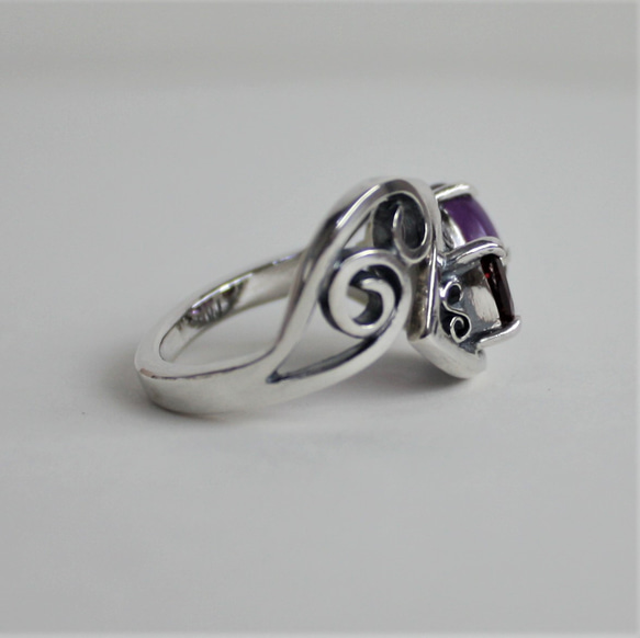 ブルーベリー　ラズベリーのおいしい指輪　シルバー　アメシスト　ガーネット　 7枚目の画像