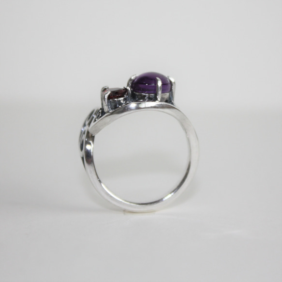 ブルーベリー　ラズベリーのおいしい指輪　シルバー　アメシスト　ガーネット　 8枚目の画像