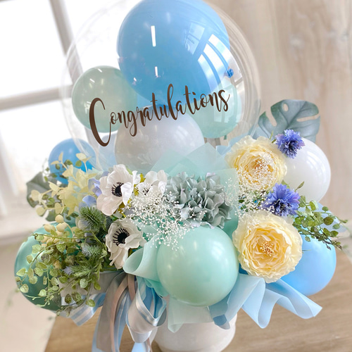 Baby blue eyes (*・ω・ ギフト　バルーンアレンジ Baby blue eyes (*・ω・ ギフト バルーンアレンジ Baby blue