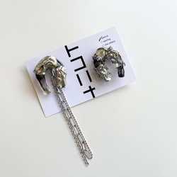 horseshoe chain pierce【錫×Black】 9枚目の画像