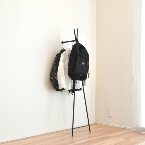 マットブラック】クロスハンガーラック・3サイズ展開（キッズハンガー