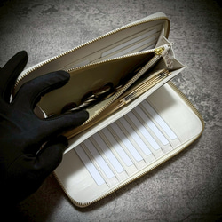 ヒマラヤクロコダイル 長財布 メンズ財布 大容量 メンズ レディース カード２５枚 一枚革 ワニ革 革財布 9枚目の画像