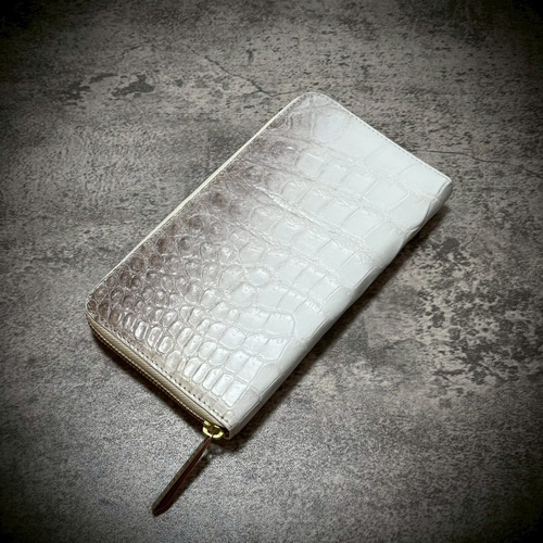 新品 クロコダイル 長財布 ヒマラヤ 希少革 ワニ革 メンズ レディース ヒマラヤクロコダイル ホワイト ワニ 希少 ZOO(ズー) ラウンド