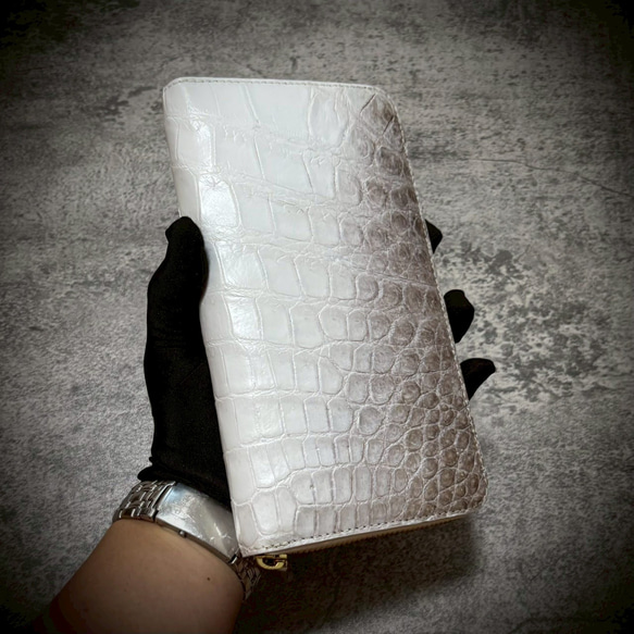ヒマラヤクロコダイル 長財布 メンズ財布 大容量 メンズ レディース カード２５枚 一枚革 ワニ革 革財布 3枚目の画像