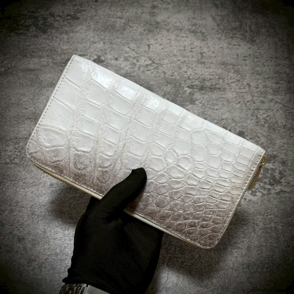 ヒマラヤクロコダイル 長財布 メンズ財布 大容量 メンズ レディース カード２５枚 一枚革 ワニ革 革財布 2枚目の画像