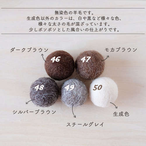 羊毛フェルトボール φ1.5cm （8個セットから）（手芸用） その他
