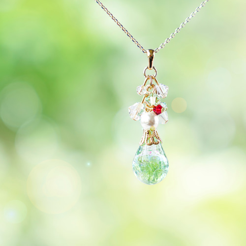 ペリドット》クリームソーダ ネックレス メロンソーダ 夏 フェイク