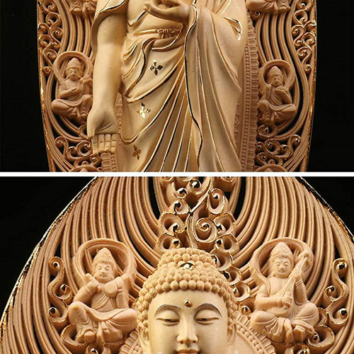 修縁堂】最高級 木彫仏像 阿弥陀三尊 観音菩薩 阿弥陀如来 勢至菩薩
