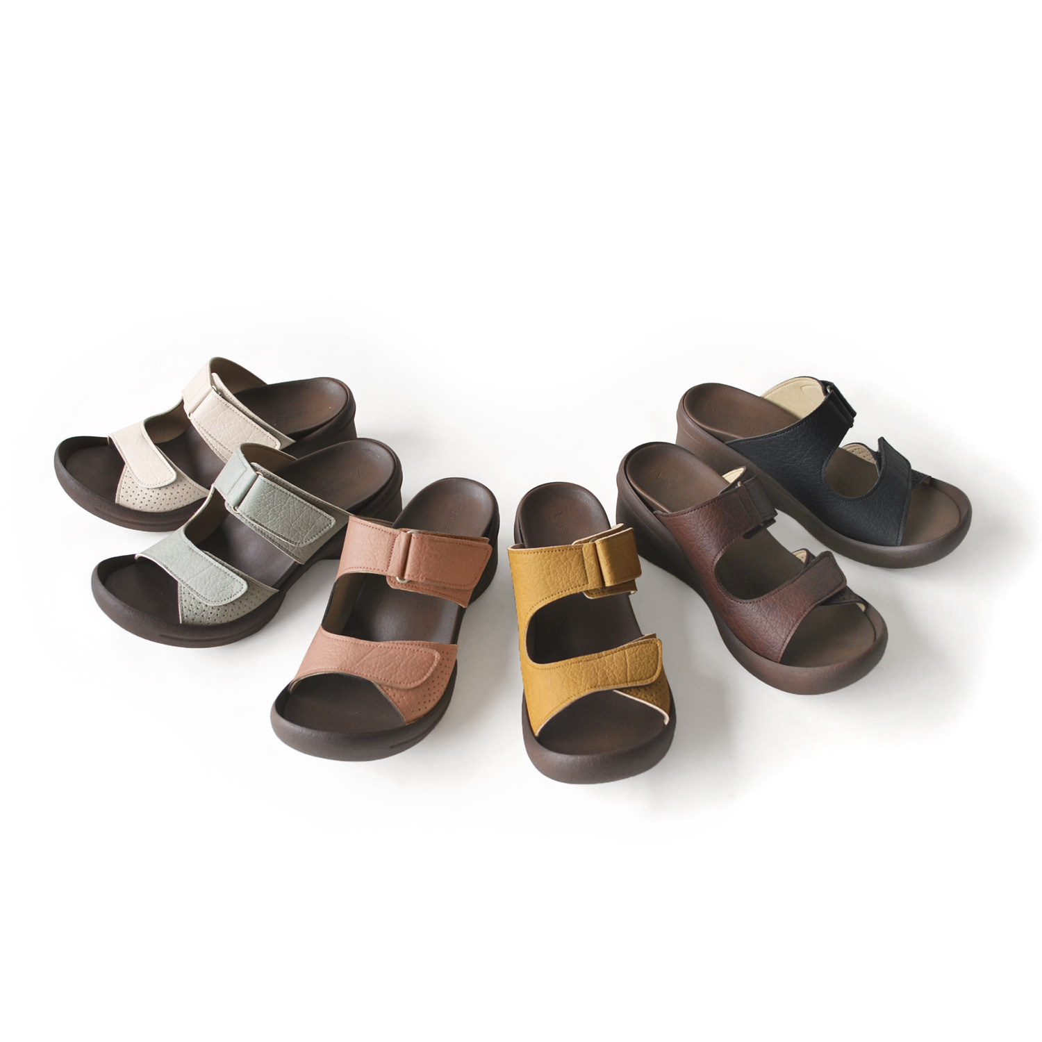 パンチングデザイン ウェッジヒールサンダル シンプル レディース Re:getA -リゲッタ- R-2681