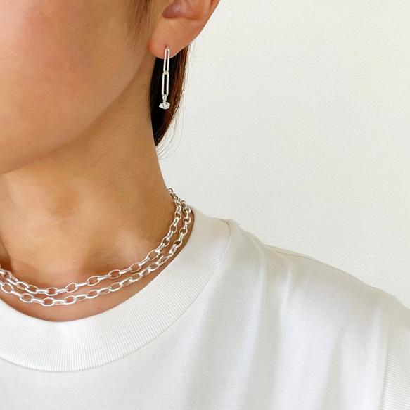 Chain pierce Herkimerdiamond（Silver925）ピアス/イヤリング ハーキマーダイヤモンド 6枚目の画像