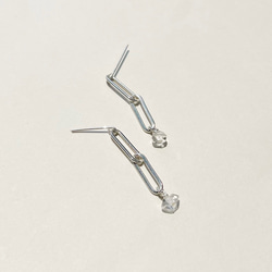 Chain pierce Herkimerdiamond（Silver925）ピアス/イヤリング ハーキマーダイヤモンド 1枚目の画像