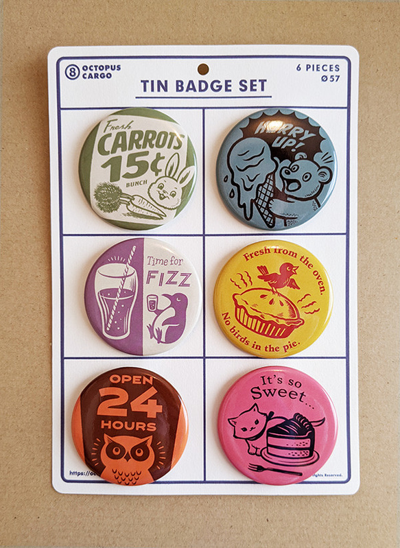BIG TIN BADGE SET 缶バッジセット その他雑貨 OCTOPUS CARGO BIG TIN BADGE SET 缶バッジセット その他雑貨 OCTOPUS CARGO