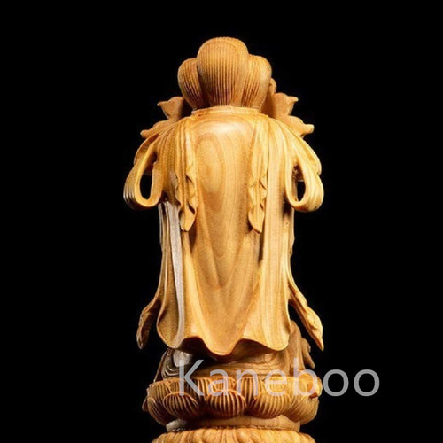 仏教美術 観音 仏像 置物 仏像 木彫り 置物 観音像 風水【水月観音】菩薩像 高級天然ツゲ