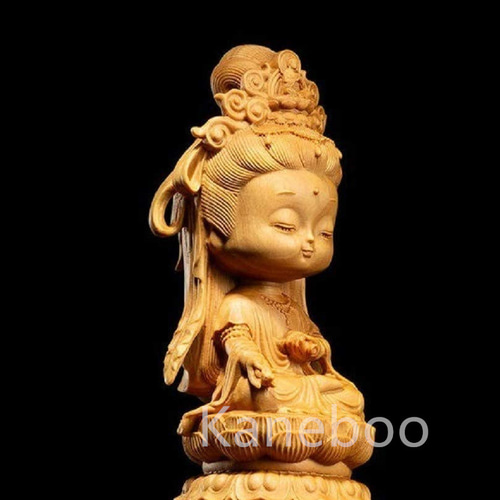 置物 仏像 二頭身 観音菩薩 座禅菩薩 観音像 彫刻仏教 縁起物 商売繁盛