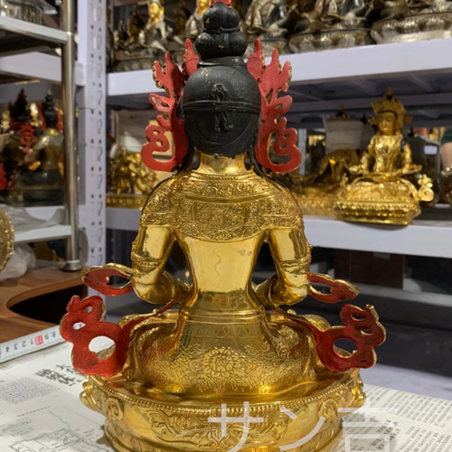 チベット仏教法具 長寿仏菩薩 仏壇仏像 真鍮製 時代美品 ご利益 30cm チベット仏教法具 長寿仏菩薩 仏壇仏像 真鍮製 時代美品 ご利益