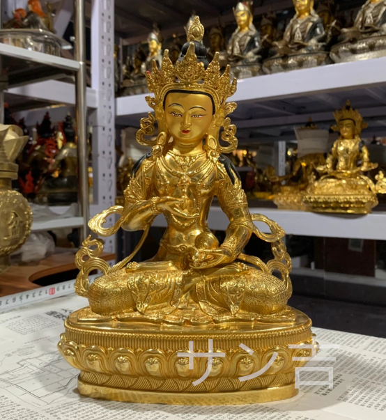 チベット仏教法具 長寿仏菩薩 仏壇仏像 真鍮製 時代美品 ご利益