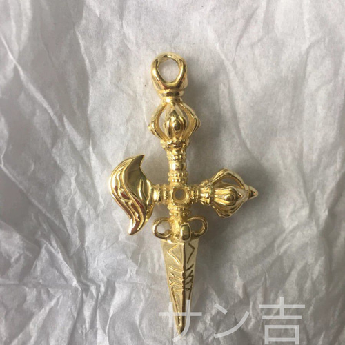 チベット密教法器 真言宗 セット ミニ 鉞刀 曲刀 宝斧 仏教法具