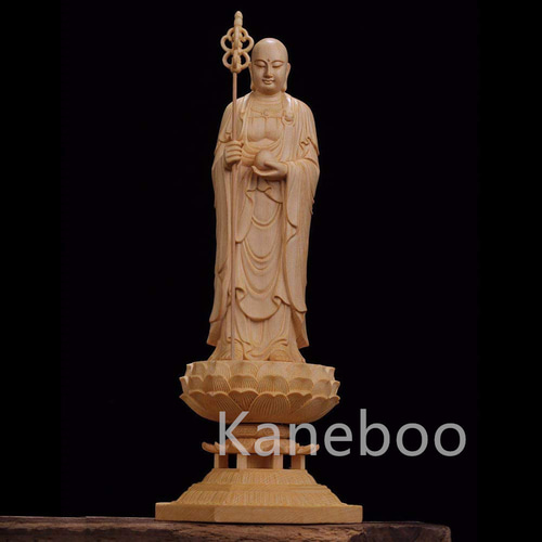 Amazon｜地蔵菩薩 仏像 座像 木彫り 仏壇仏像 置物 守り本尊
