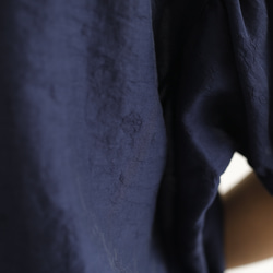 迷人時尚質感提花天絲亞麻布料短袖襯衫海軍藍 220702-1 第6張的照片