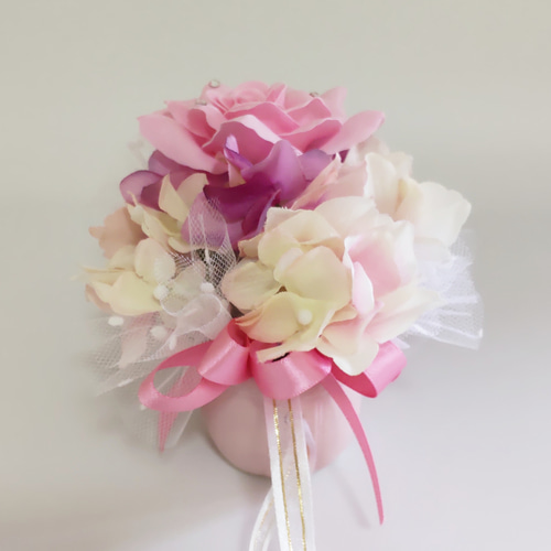 バレエシューズ　花瓶　ピンク　トーシューズ　フラワーベース　バレリーナ バレエの発表会のプレゼントに♡ チェリーピンクのパフュームフラワー