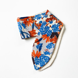 ♡ターバンにもなる夏のスカーフ♡保冷剤ポケット付きで涼しく使えるネッククーラー　ヘアバンド　花柄　ダブルガーゼ　綿素材 5枚目の画像