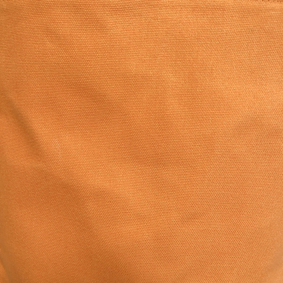 ワンショルダー　バケツ型　トートbag  トートバッグ　帆布　コーティング帆布　山吹色 4枚目の画像