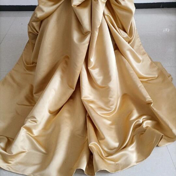 黃色洋裝婚禮裸上衣可拆式泡泡袖奢華背絲帶/新娘/婚禮 第6張的照片
