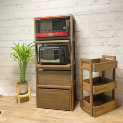 アイアントースターラック・角パイプ仕様・ブラック 棚・シェルフ