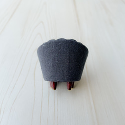 ミニチュアシェルソファのリングスタンド リングピロー  一人がけ グレー 9枚目の画像