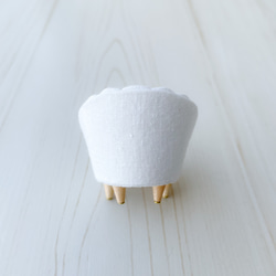 ミニチュアシェルソファのリングスタンド リングピロー  一人がけ ホワイト 9枚目の画像