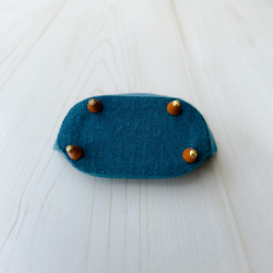 ミニチュアシェルソファのリングスタンド リングピロー 二人がけ　ブルーグリーン 10枚目の画像