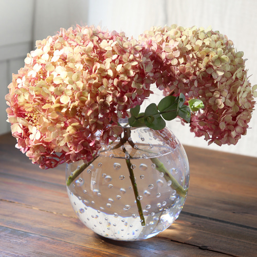 泡模様のピンクガラス花瓶 泡模様のピンクガラス花瓶 【公式通販】