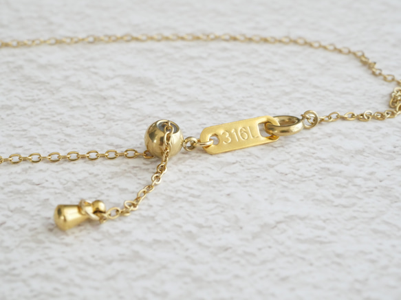 ずっとが叶う☆金属アレルギー対応〇サージカルステンレス〇一粒ネックレス　ジルコニア（ゴールド） 4枚目の画像