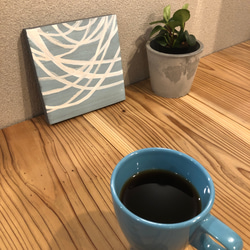 送料無料　原画 [ aqua ] cafeart カフェアート　アクリル　卓上 1枚目の画像