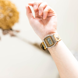「春の福袋」ベロアとヌメ革の2TONE腕時計×レザーメッシュ スマホショルダー 6枚目の画像