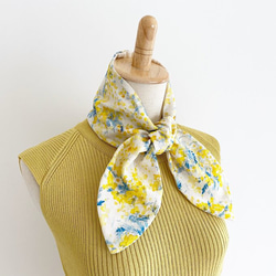 Mimosa ♡ 春夏圍巾，也可用作頭巾 ♡ 配有冰袋，讓您保持涼爽 ♡ 含羞草圖案頸部冷卻髮帶 第2張的照片