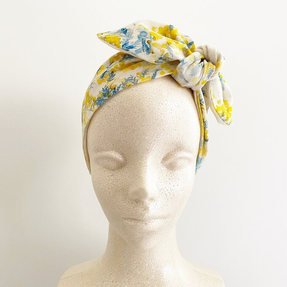 Mimosa ♡ 春夏圍巾，也可用作頭巾 ♡ 配有冰袋，讓您保持涼爽 ♡ 含羞草圖案頸部冷卻髮帶 第5張的照片