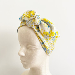 Mimosa ♡ 春夏圍巾，也可用作頭巾 ♡ 配有冰袋，讓您保持涼爽 ♡ 含羞草圖案頸部冷卻髮帶 第6張的照片