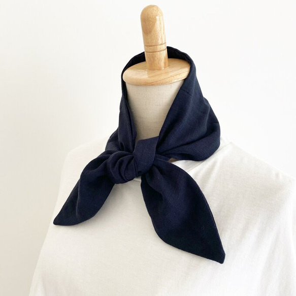 也可用作頭巾的夏季圍巾♡可用於涼爽的頸部冷卻器，可容納兩個冰袋的口袋髮帶海軍藍 第6張的照片