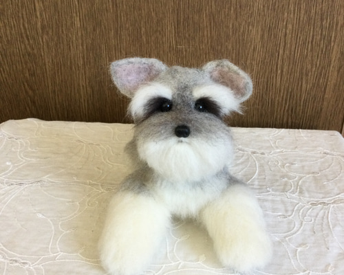 羊毛フェルト ミニチュアシュナウザー 羊毛フェルト masapan
