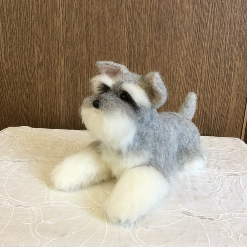 羊毛フェルト ミニチュアシュナウザー 羊毛フェルト masapan 通販