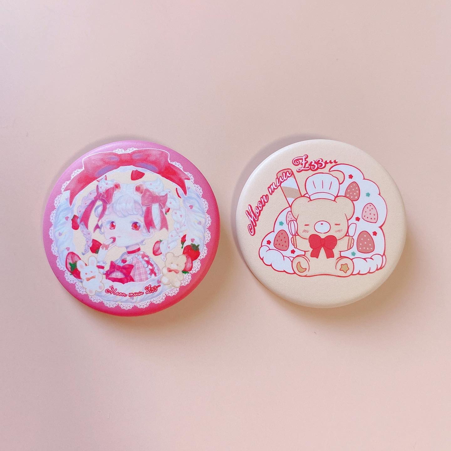 ショートケーキな缶バッジセット イラスト Moon muu Zzz 通販
