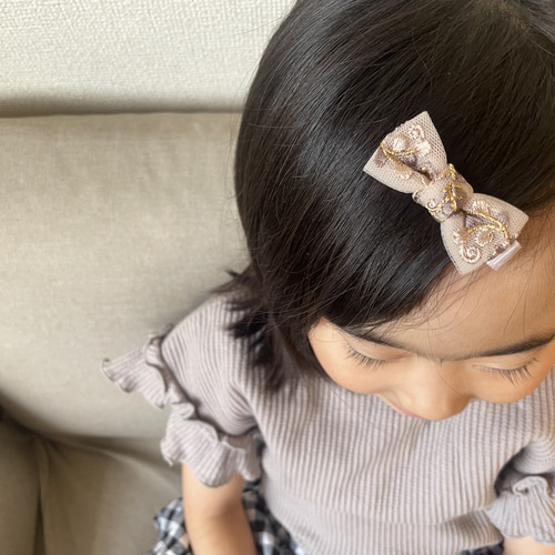 素晴らしい アンティーク風キッズベビーヘアクリップ ヘアピン インド刺繍 ファッション雑貨
