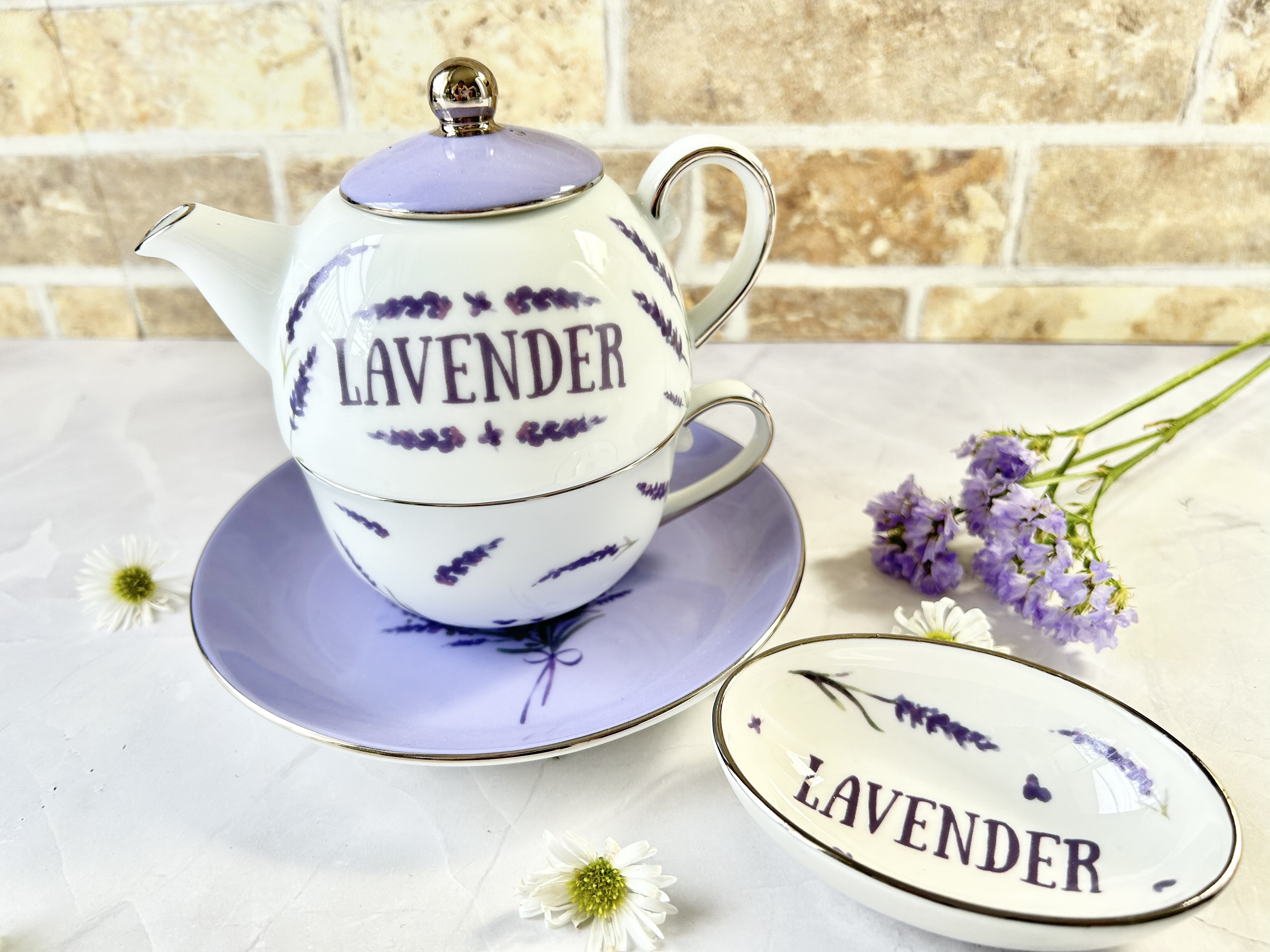 SALE】ラベンダーのティーフォーワン&ティーバッグレスト ポット・急須