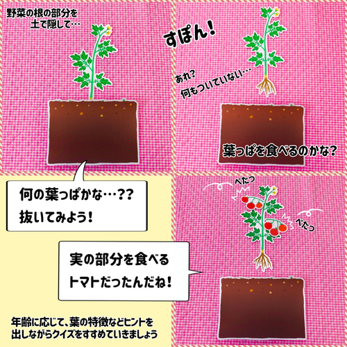 食育☆おやさいクイズ マグネットシアター ペープサート 保育知育教材