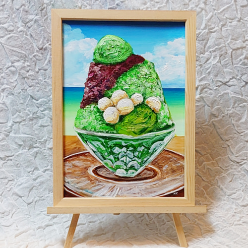 油絵 絵画 【抹茶かき氷 】 絵画 HR 通販 14222709｜Creema