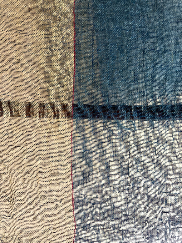 幅広手織りヘンプストール C 7枚目の画像